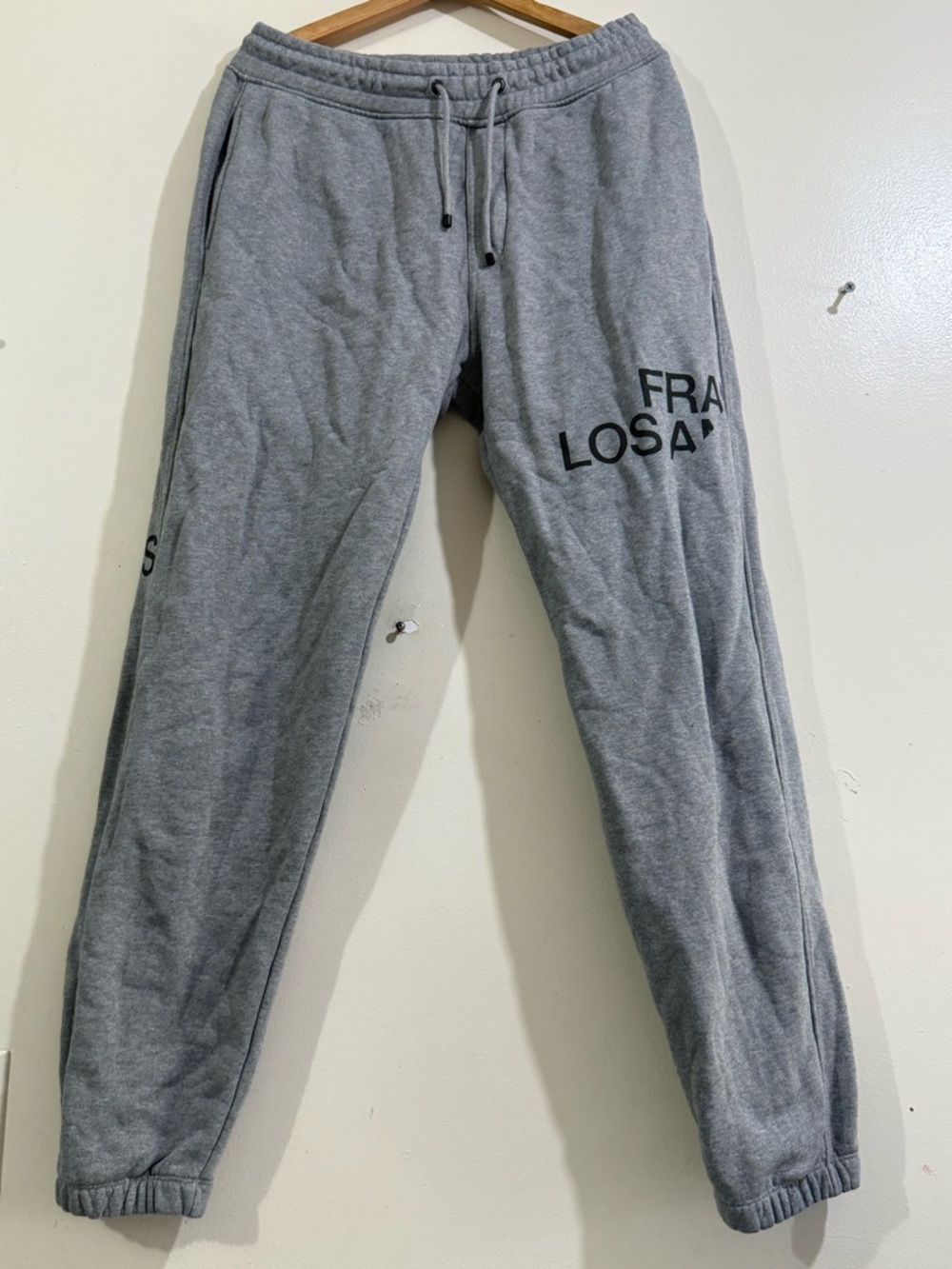 Frame Denim Gray Sweatpants with Black Logo Print